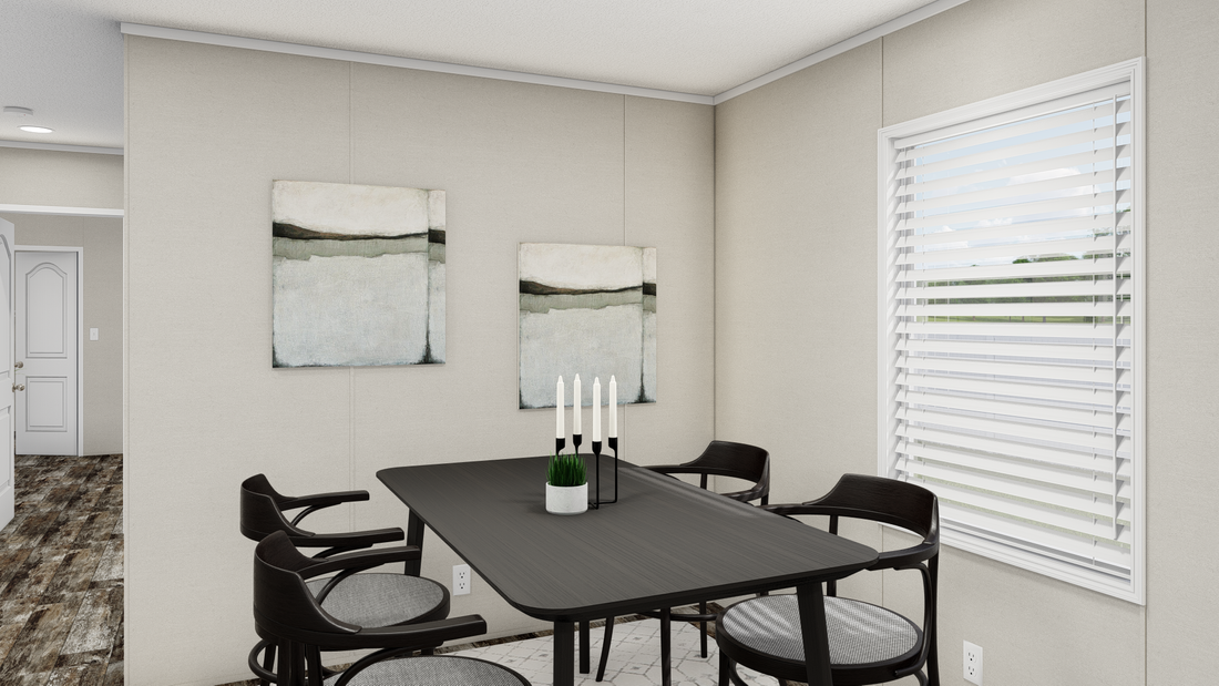 The ANNIVERSARY  EXCEL Dining Room. This Manufactured Mobile Home features 3 bedrooms and 2 baths.