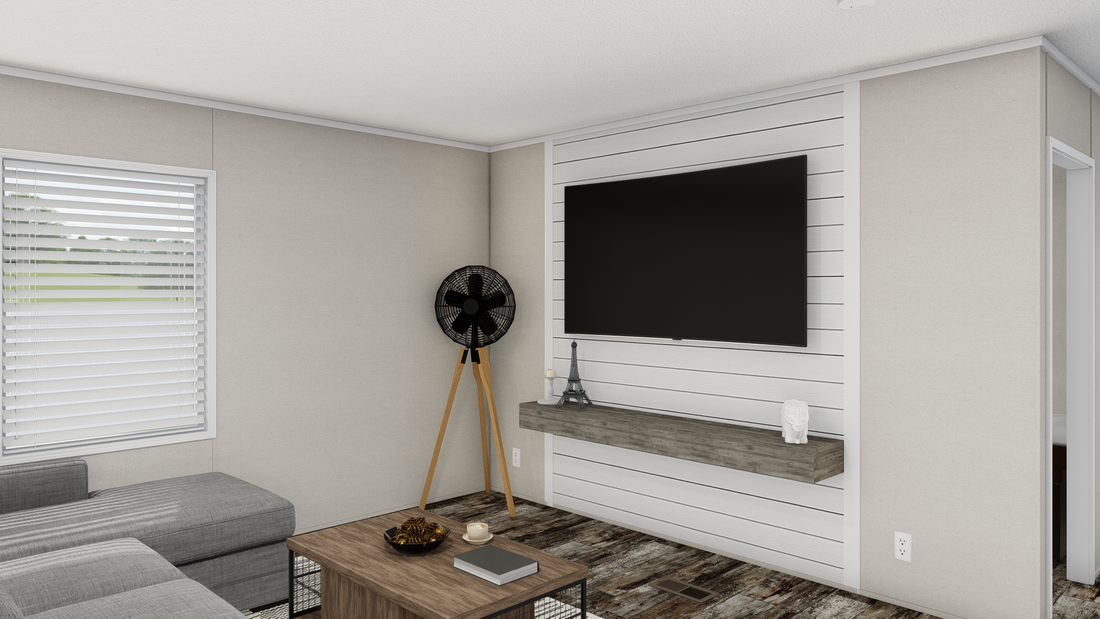 The ANNIVERSARY  EXCEL Living Room. This Manufactured Mobile Home features 3 bedrooms and 2 baths.