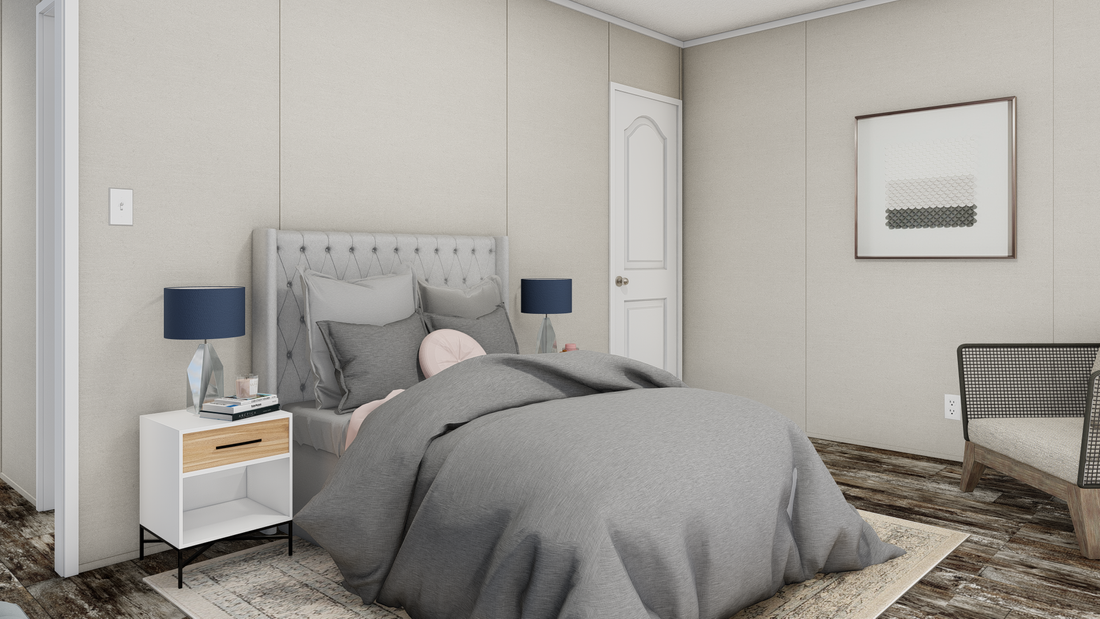 The ANNIVERSARY  EXCEL Bedroom. This Manufactured Mobile Home features 3 bedrooms and 2 baths.