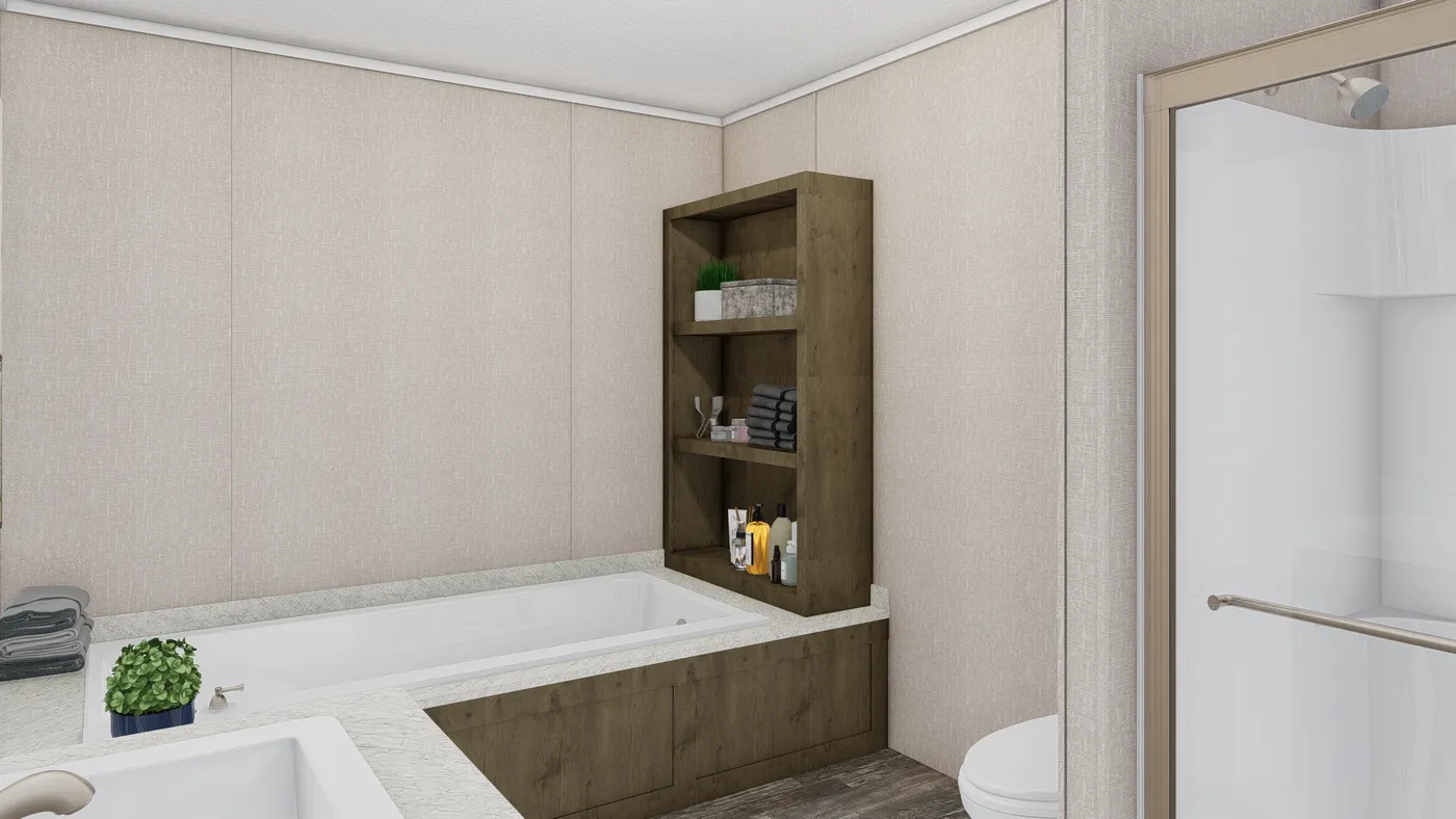 The ULTRA PRO 4 BR 28X68 Primary Bathroom. This Manufactured Mobile Home features 4 bedrooms and 2 baths.