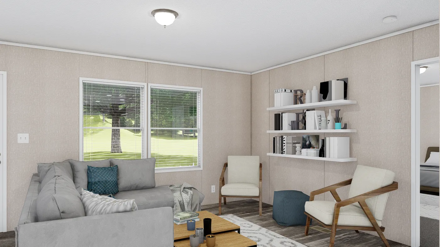 The ULTRA PRO 4 BR 28X68 Living Room. This Manufactured Mobile Home features 4 bedrooms and 2 baths.