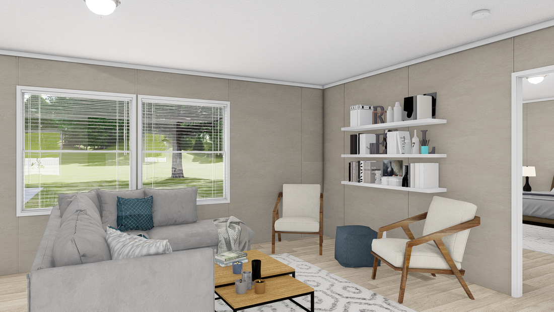The ULTRA PRO HERCULES 28X68 3BR Living Room. This Manufactured Mobile Home features 3 bedrooms and 2 baths.