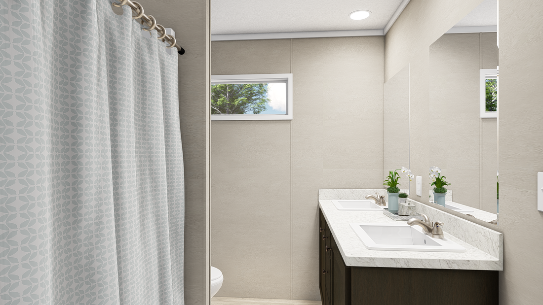 The ULTRA PRO HERCULES 28X68 3BR Guest Bathroom. This Manufactured Mobile Home features 3 bedrooms and 2 baths.