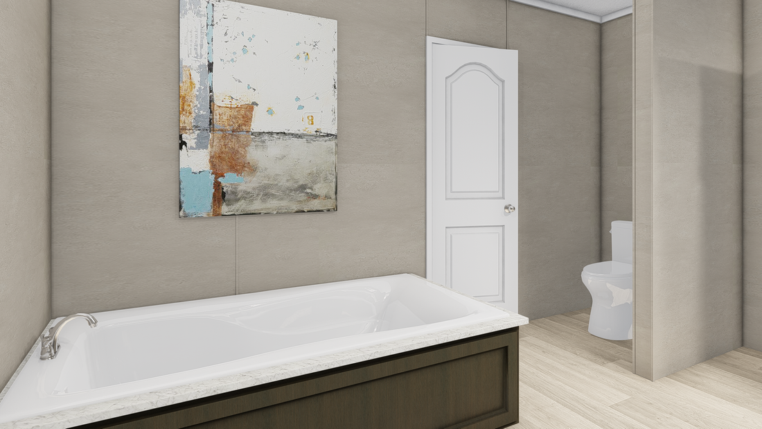 The ULTRA PRO HERCULES 28X68 3BR Primary Bathroom. This Manufactured Mobile Home features 3 bedrooms and 2 baths.