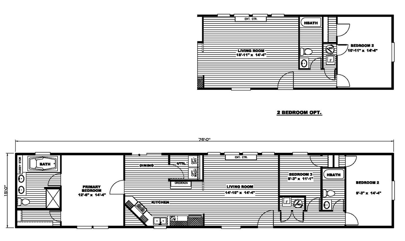 The ULTRA A-PLUS 16X76 Floor Plan