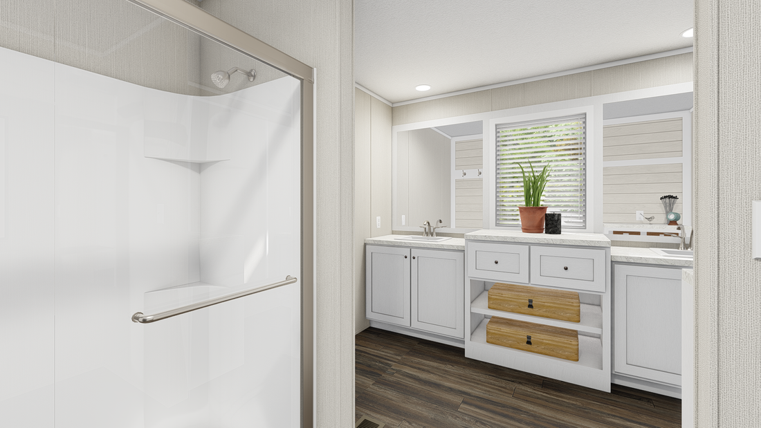 The ULTRA EXCEL ISLAND BREEZE 56' Exterior. This Manufactured Mobile Home features 3 bedrooms and 2 baths.