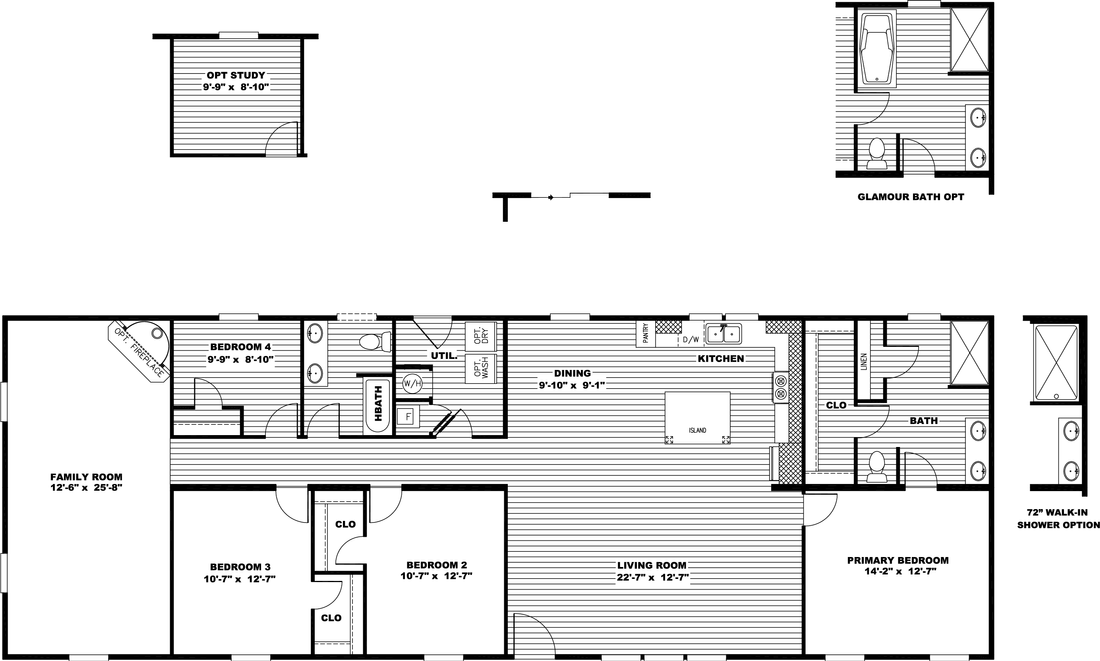 The ULTRA BREEZE 28X76 Floor Plan