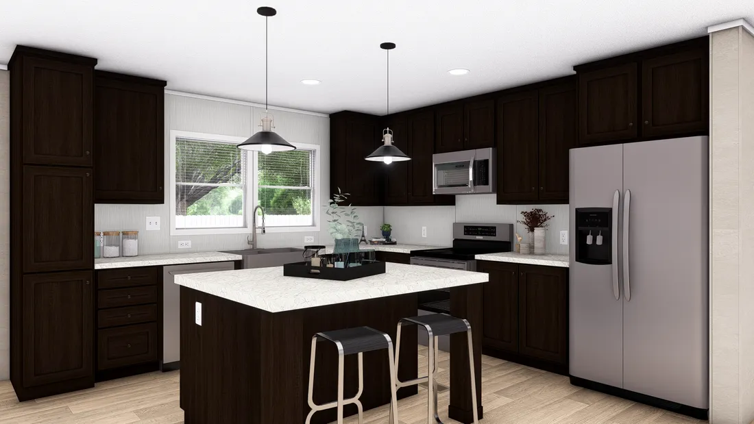 The ULTRA BREEZE 28X76 Kitchen. This Manufactured Mobile Home features 4 bedrooms and 2 baths.