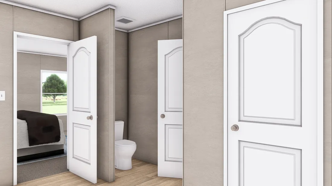 The ULTRA BREEZE 28X76 Primary Bathroom. This Manufactured Mobile Home features 4 bedrooms and 2 baths.