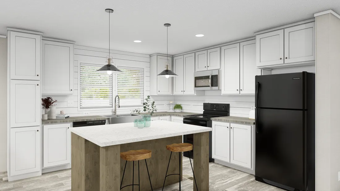 The ULTRA BREEZE 28X52 Kitchen. This Manufactured Mobile Home features 3 bedrooms and 2 baths.