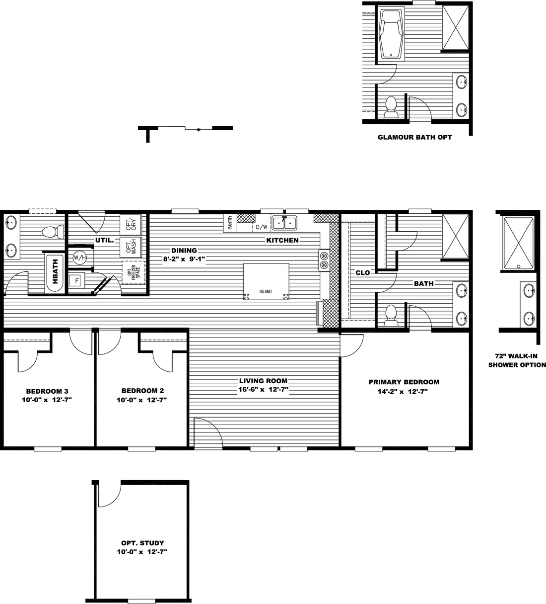 The ULTRA BREEZE 28X52 Floor Plan