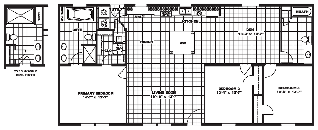 The ULTRA EXCEL 3 BR 28X56 Floor Plan