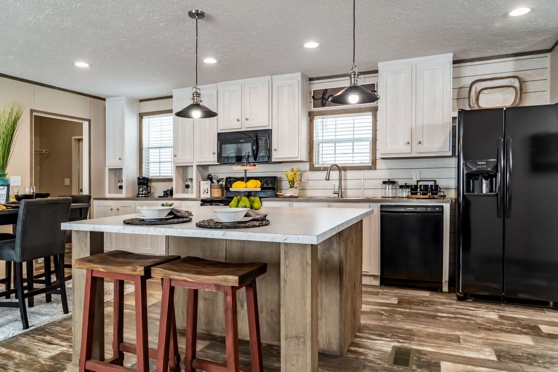 The ULTRA EXCEL 3 BR 28X56 Kitchen. This Manufactured Mobile Home features 3 bedrooms and 2 baths.