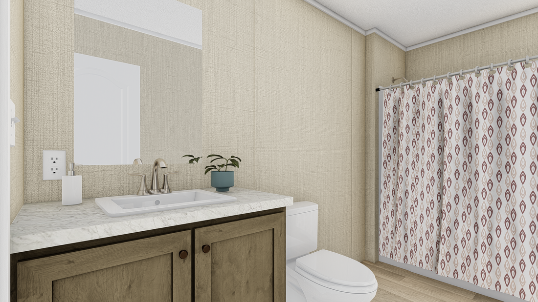 The ULTRA PRO BIG BOY 5 BR 32X76 Guest Bathroom. This Manufactured Mobile Home features 5 bedrooms and 2 baths.