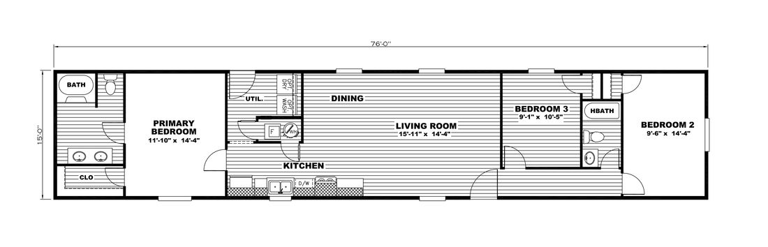 The LEGEND ANNIVERSARY 16X76 Floor Plan